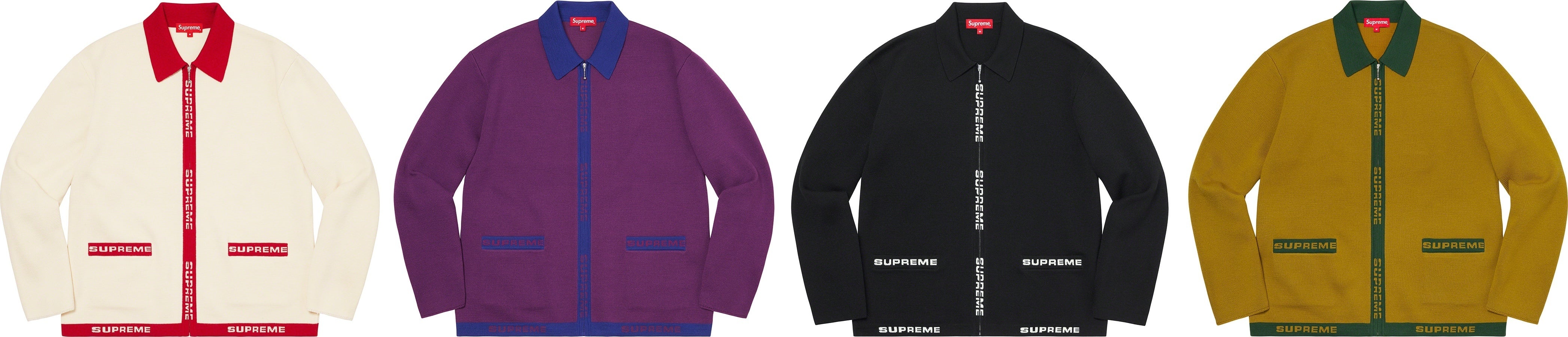 Logo Trim Zip Up Cardigan